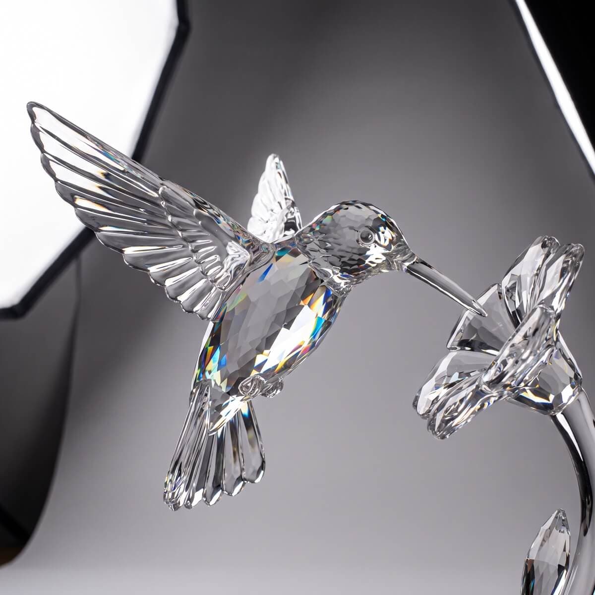 A crystal hummingbird, studio light — generated with Nano Banana Pro